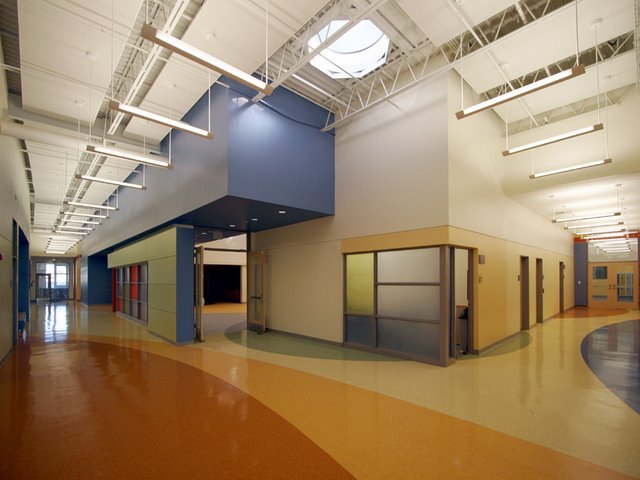 Intersection of two interior corridors