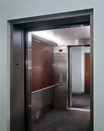 Elevator with double doors
