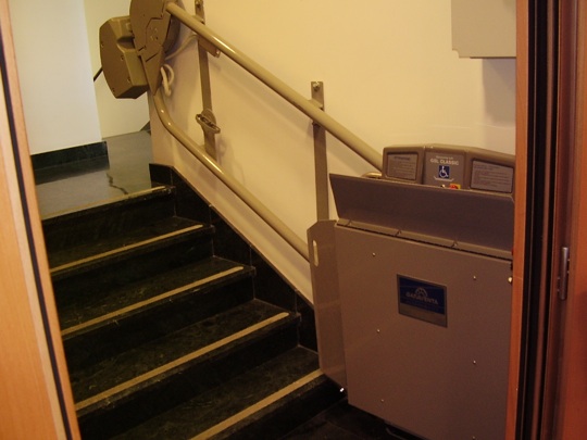 Stair lift on a short flight of five stairs