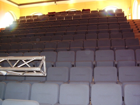 Concert hall seating viewed from stage